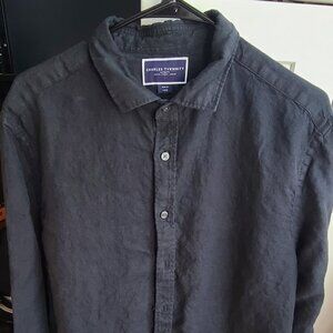 Charles Tyrwhitt Black Linen Shirt – Slim Fit – Size Large